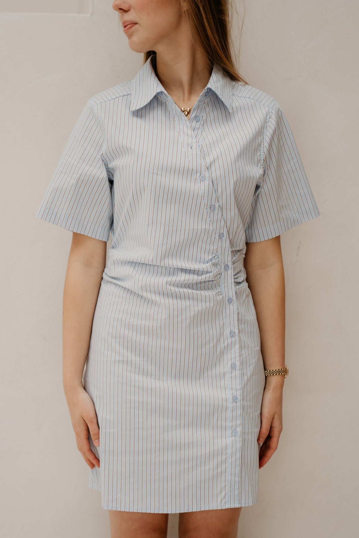 Jas Stripe Shirt Dress Light Blue - Bij Keesje - Neo Noir - Jurk