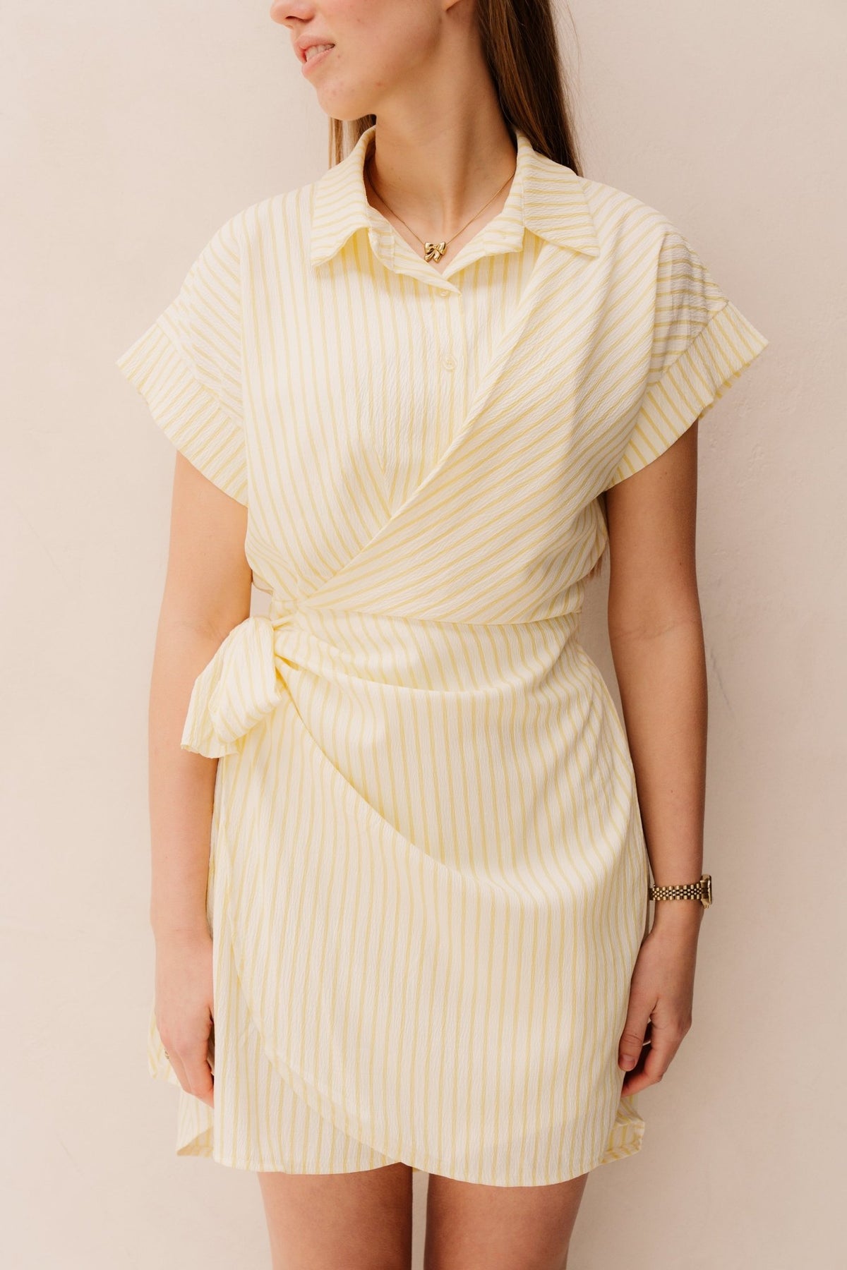 Jasmin Dress Stripe Yellow - Bij Keesje - Bij Keesje - Jurk