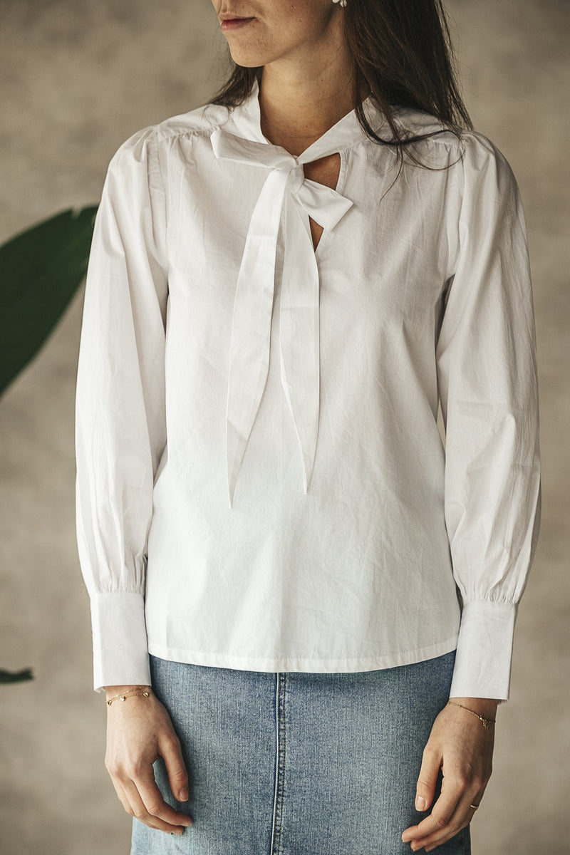 Jaz bow poplin blouse - Bij Keesje