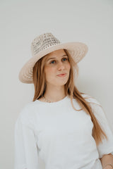 Jeanne hoed riet luxe beige
