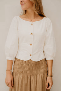 Jeannie Twill Blouse Off White - Bij Keesje - Neo Noir - top