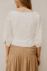 Jeannie Twill Blouse Off White - Bij Keesje - Neo Noir - top