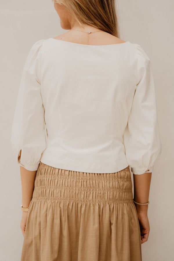 Jeannie Twill Blouse Off White - Bij Keesje - Neo Noir - top