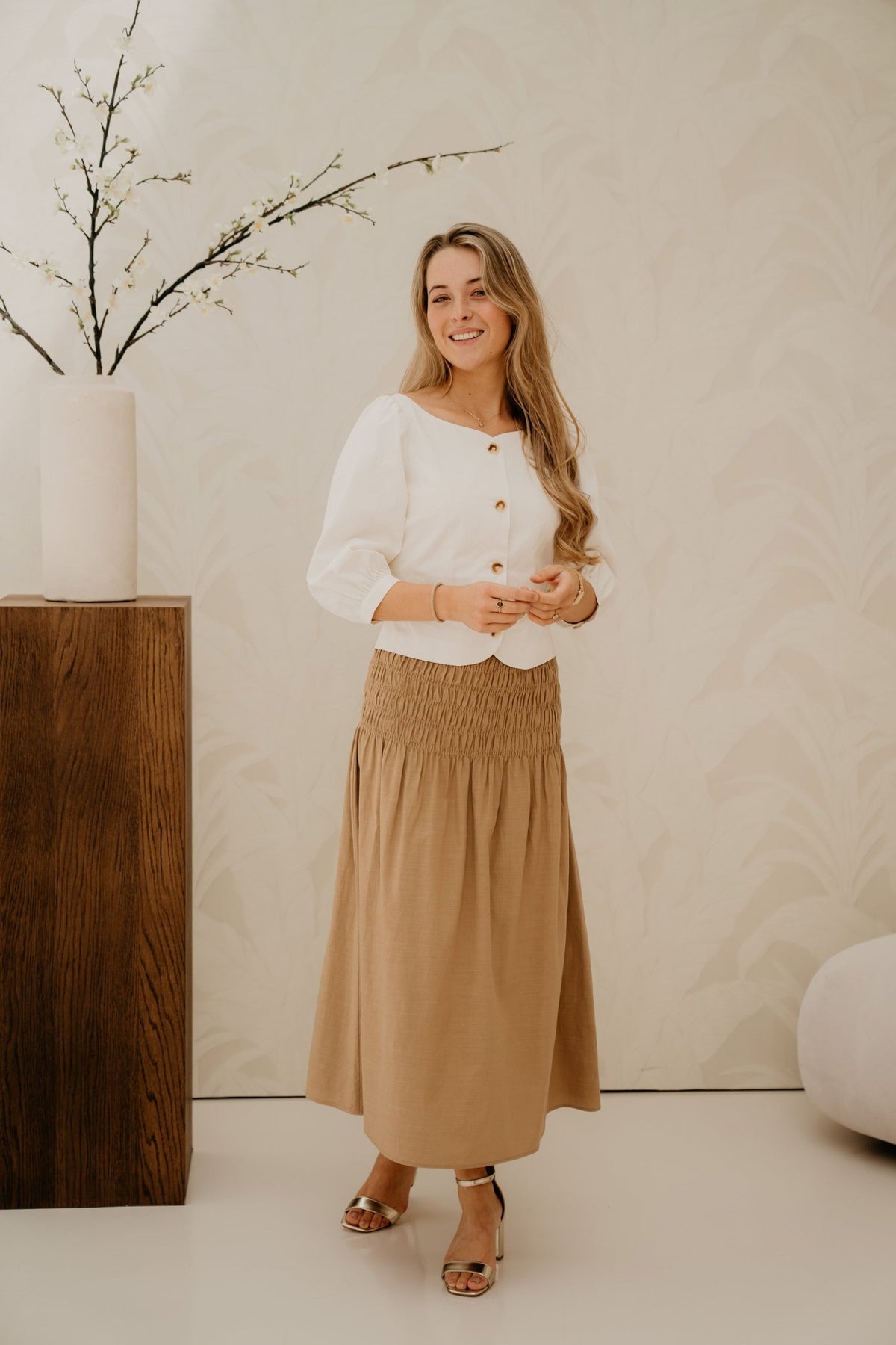 Jeannie Twill Blouse Off White - Bij Keesje - Neo Noir - top