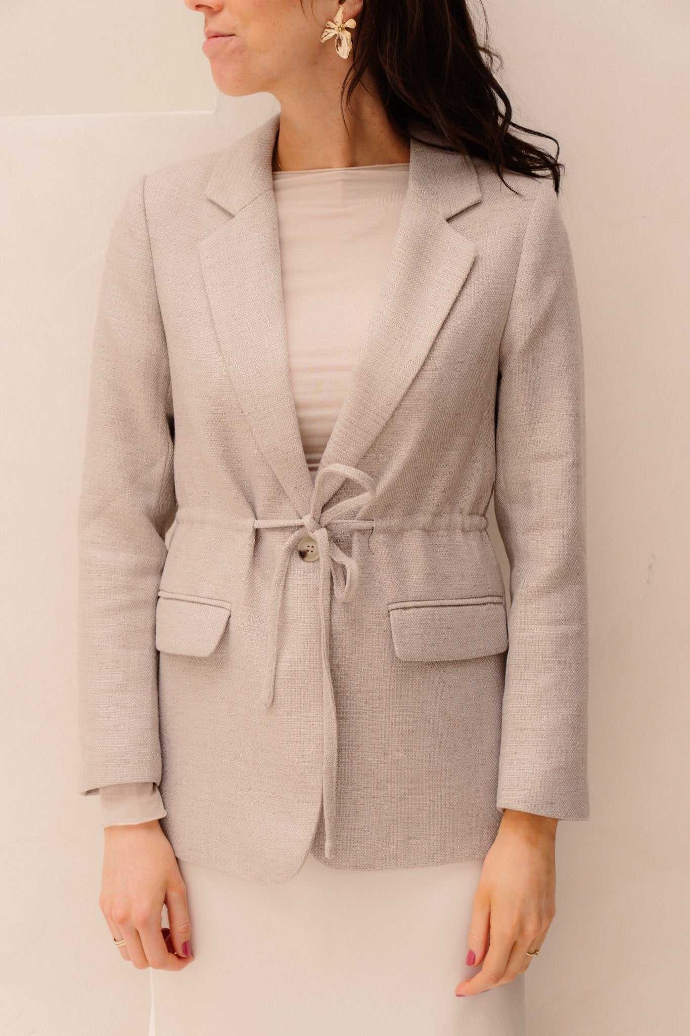 Jemmie bouclé blazer natural - Bij Keesje - Neo Noir - blazer