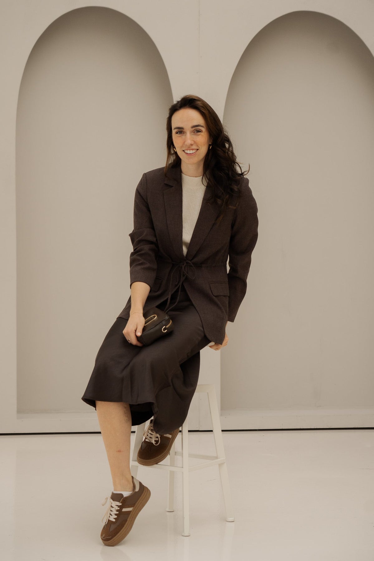 Jemmie melange blazer brown - Bij Keesje - Neo Noir