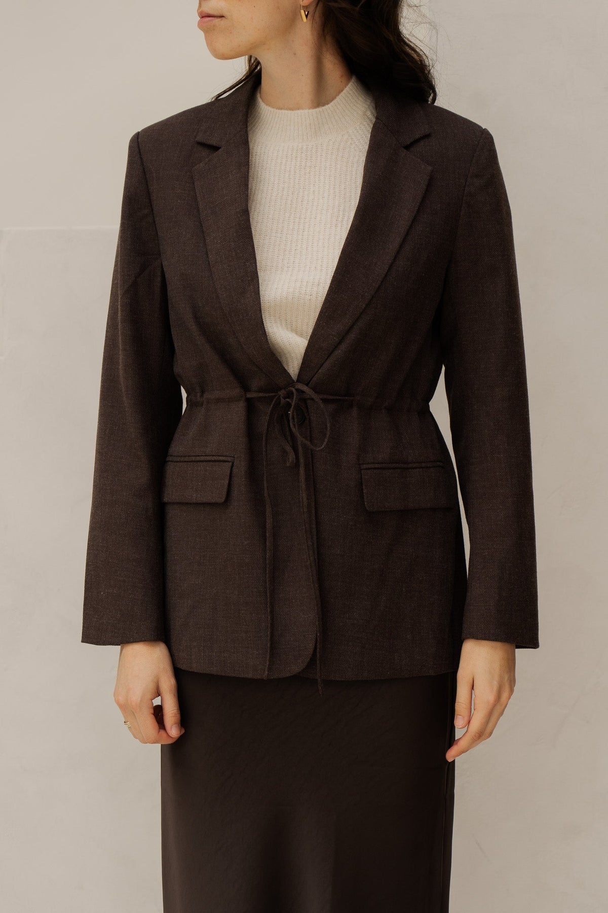 Jemmie melange blazer brown - Bij Keesje - Neo Noir