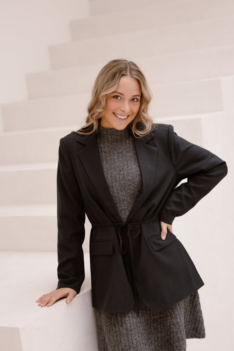 Jemmie Melange Blazer Navy - Bij Keesje - Neo Noir