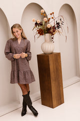 Jenin Kleid mit Druck bordeaux/blau