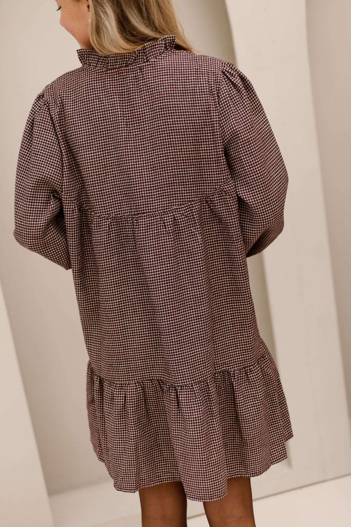 Jenin print dress bordeaux/blue - Bij Keesje - Bij Keesje - Jurk
