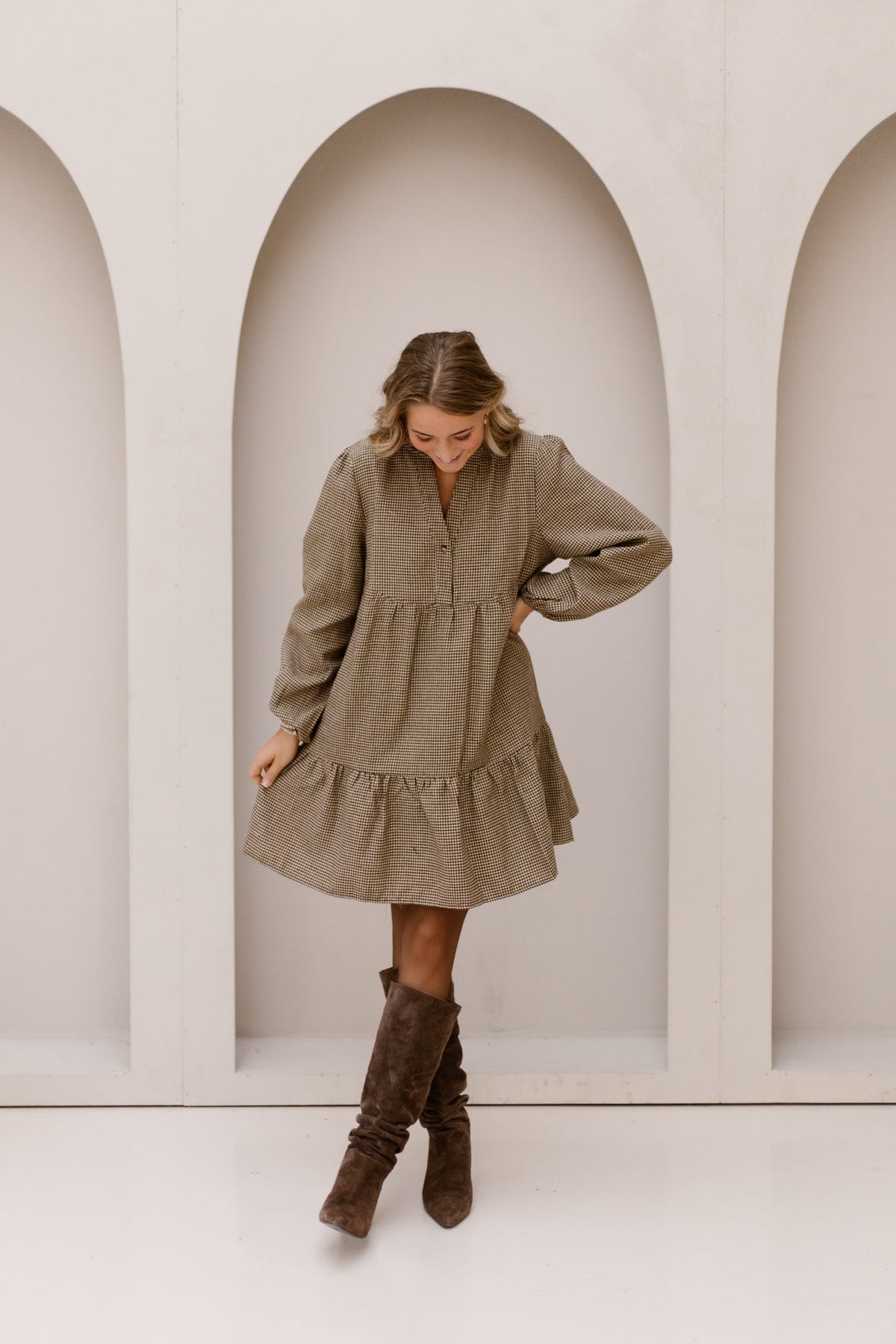 Jenin print dress brown - Bij Keesje - Bij Keesje - Jurk