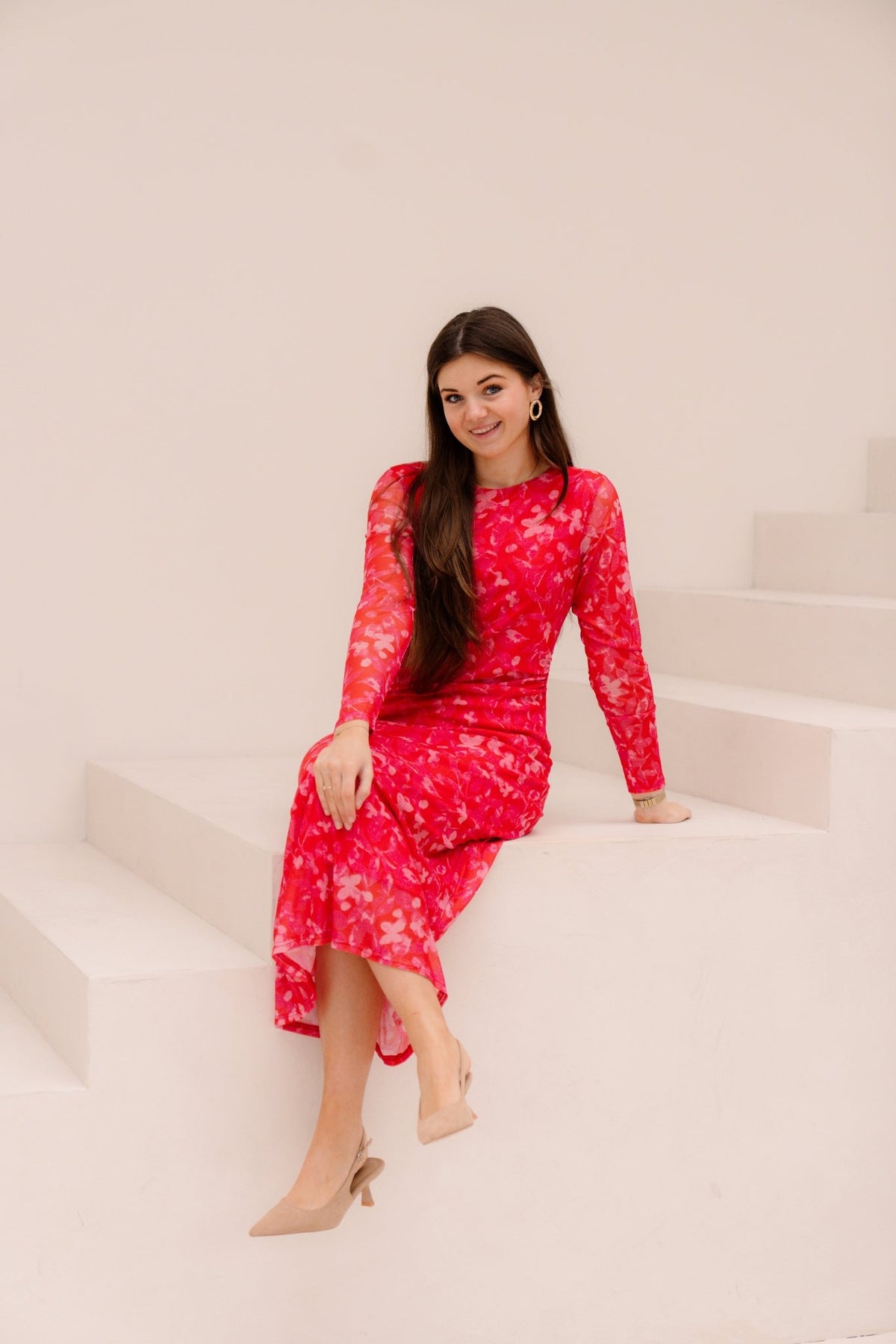 Jet Dress Red Flower - Bij Keesje - Bij Keesje - jurk