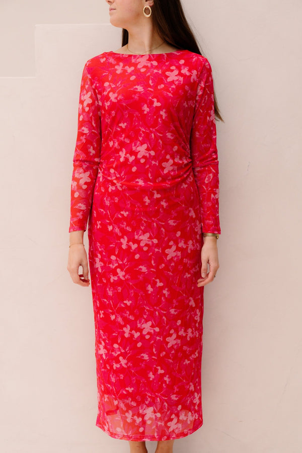 Jet Dress Red Flower - Bij Keesje - Bij Keesje - jurk