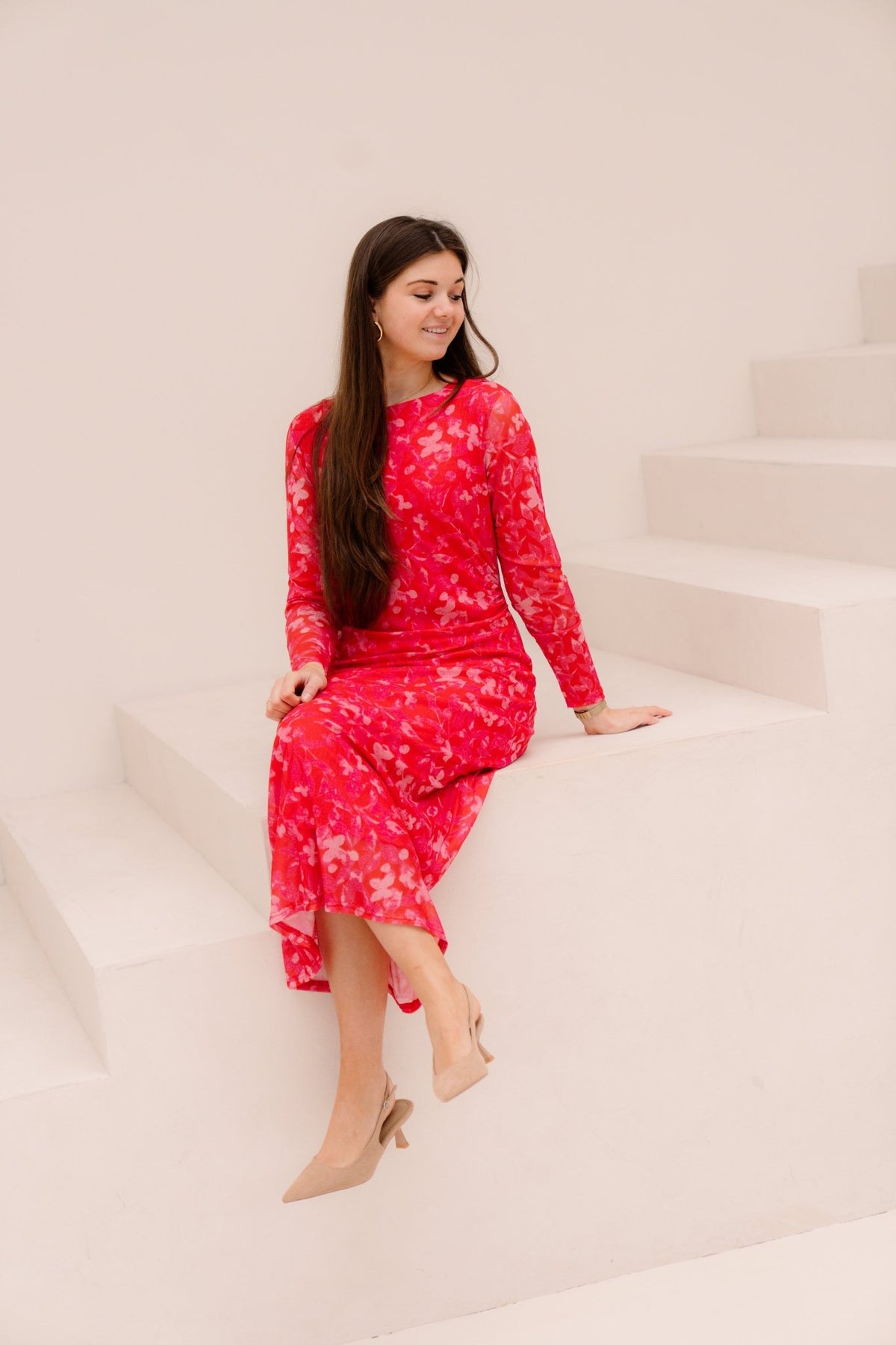 Jet Dress Red Flower - Bij Keesje - Bij Keesje - jurk