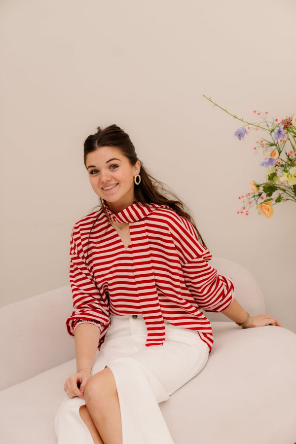 Jet long sleeve rood roze - Bij Keesje - Bij Keesje - Top