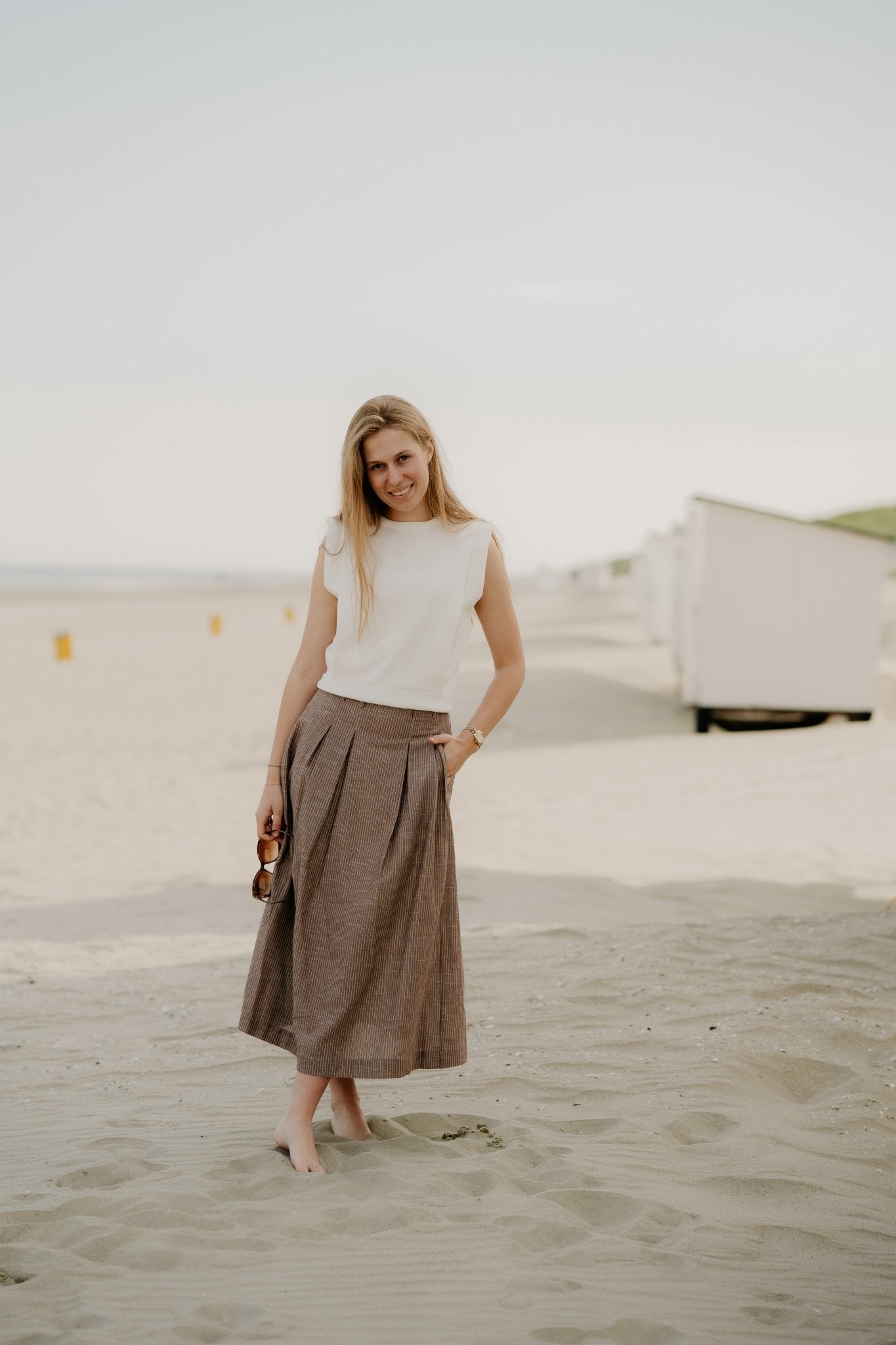 JihoCC Anya Pleat Skirt Brown - Bij Keesje - Co'couture - Rokken