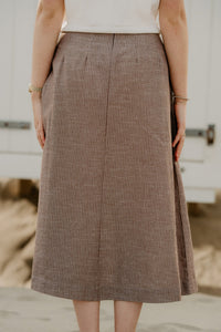 JihoCC Anya Pleat Skirt Brown - Bij Keesje - Co'couture - Rokken