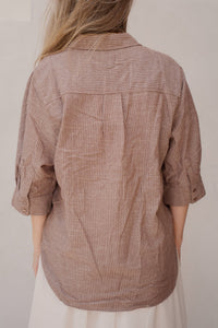JihoCC stripe shirt brown - Bij Keesje - Co'couture - Blouse