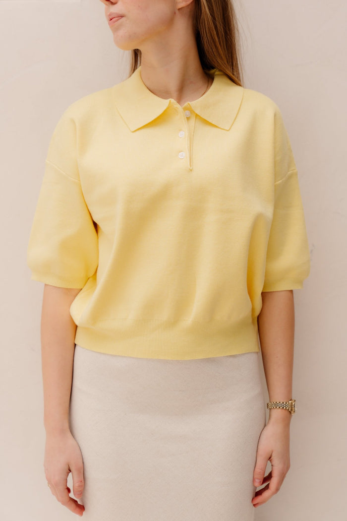 Jippe polo top geel - Bij Keesje - Bij Keesje - Top