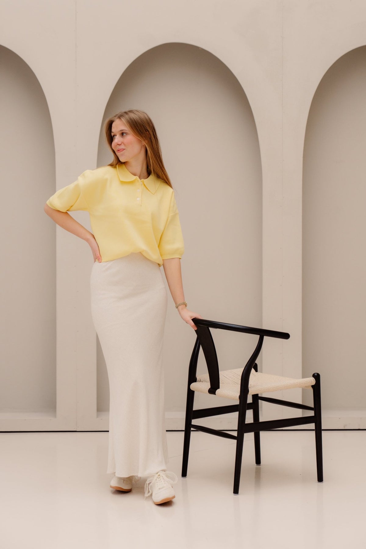 Jippe polo top geel - Bij Keesje - Bij Keesje - Top