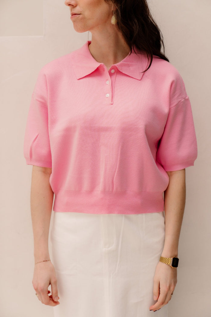 Jippe polo top roze - Bij Keesje - Bij Keesje - Top