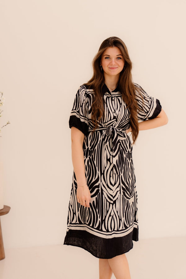 Jiska Dress Black/Sand - Bij Keesje - G - maxx - jurk