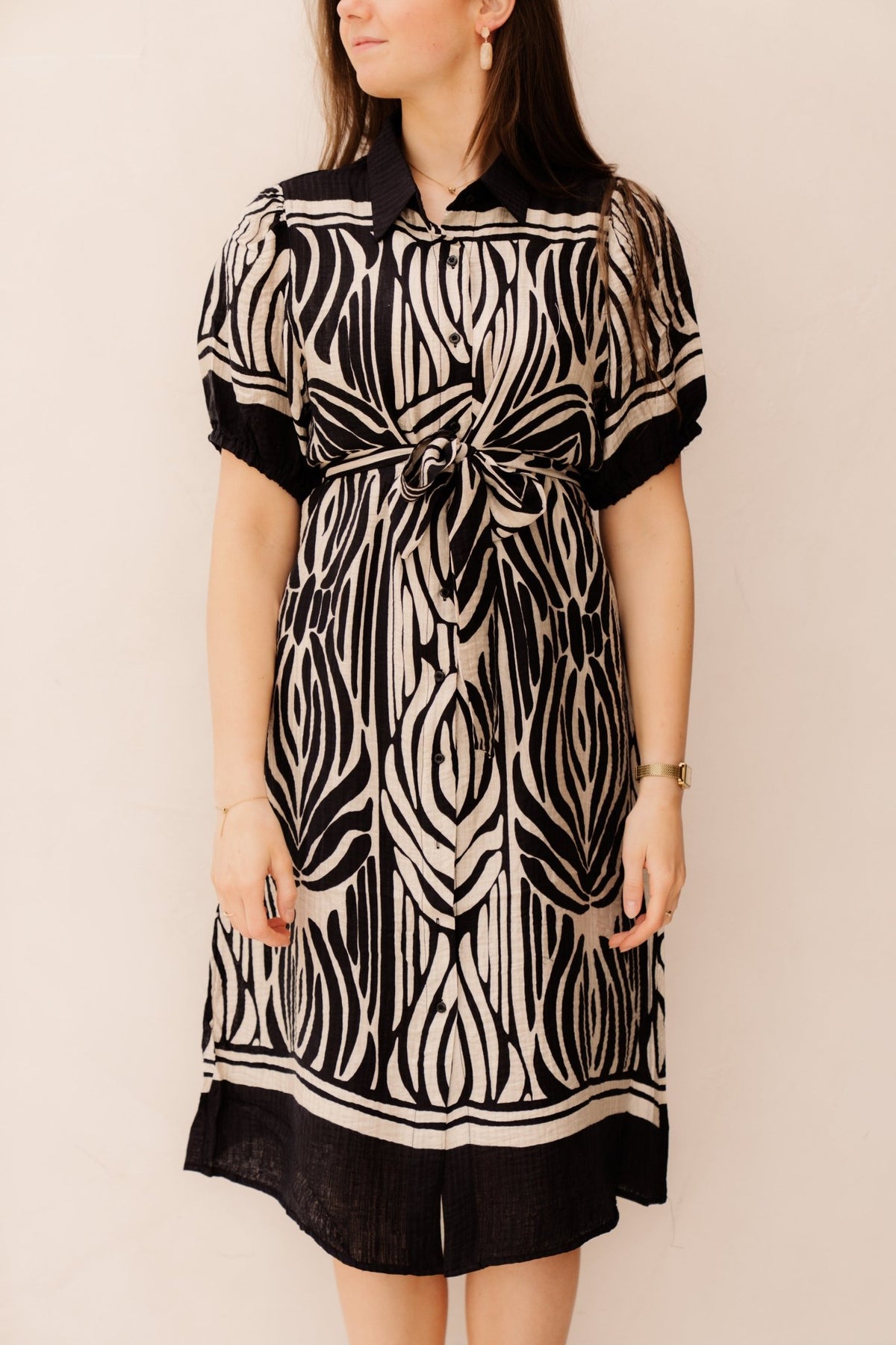 Jiska Dress Black/Sand - Bij Keesje - G - maxx - jurk