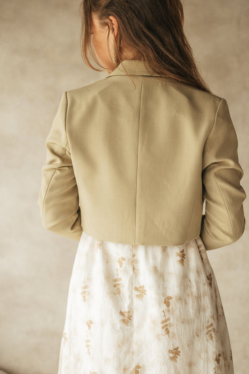 Jiske short blazer taupe - Bij Keesje