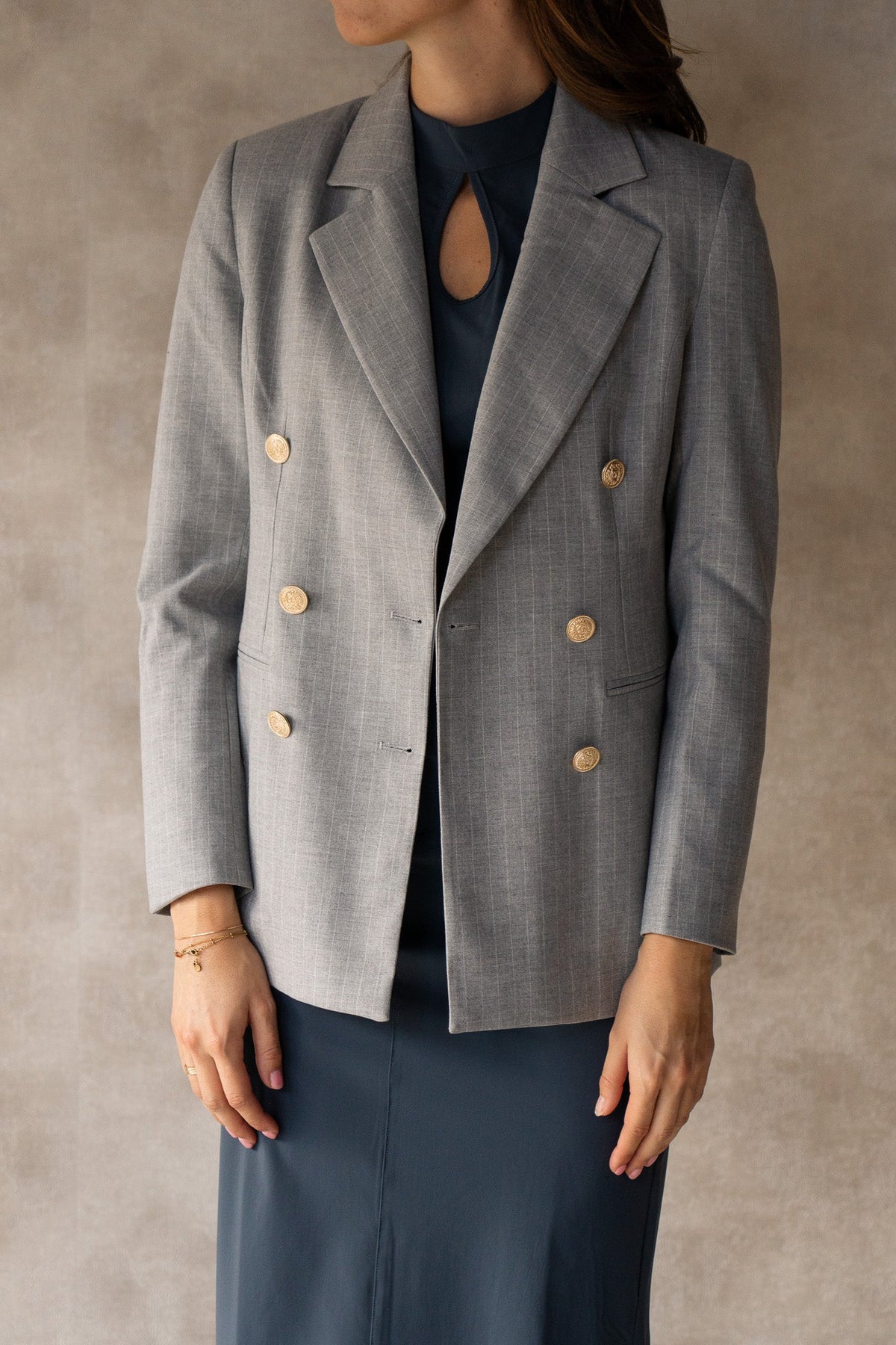 Jody blazer stripes grey - Bij Keesje