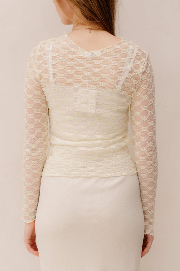 Josje mesh top geel - Bij Keesje - Bij Keesje - top