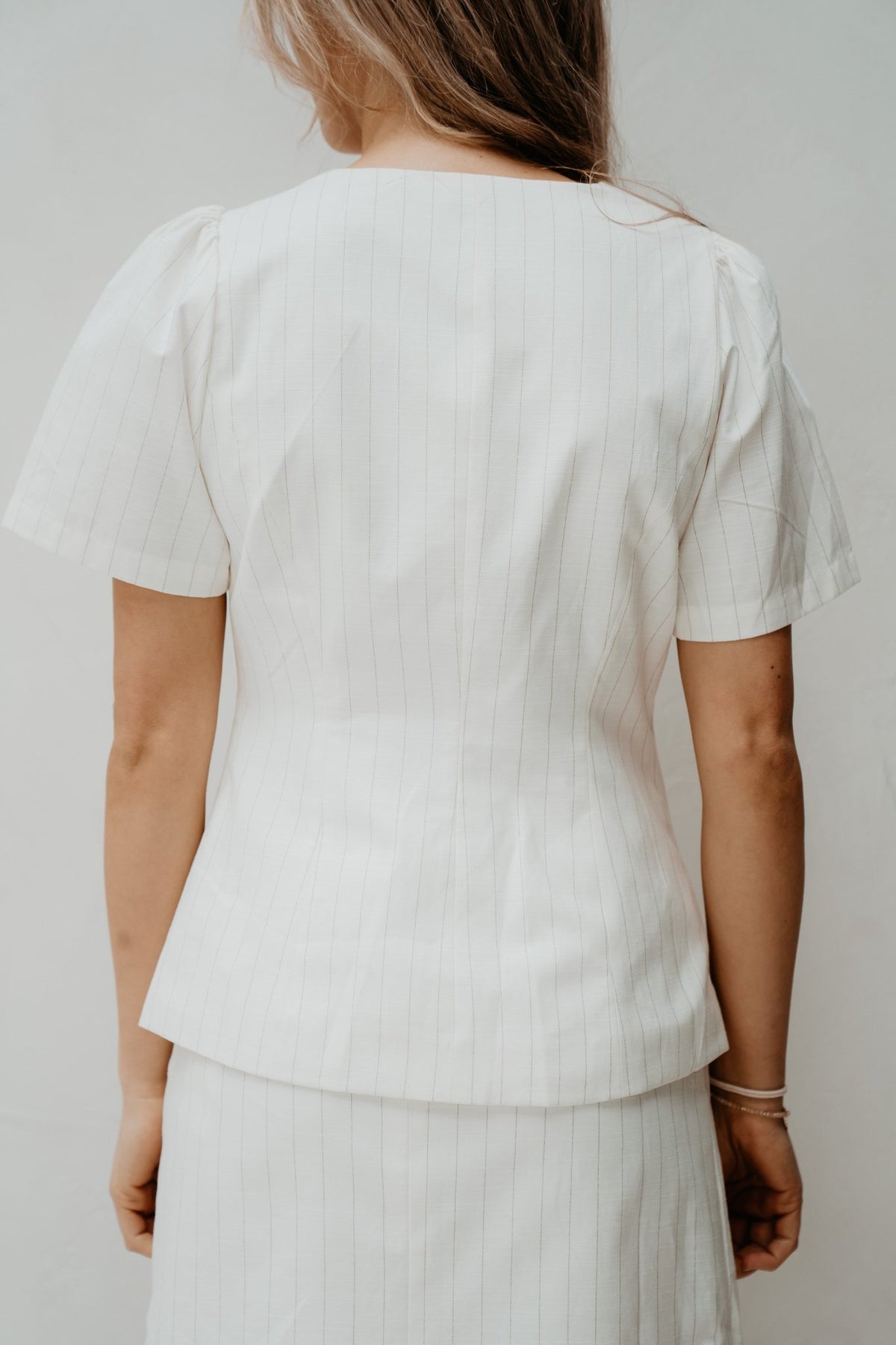 Jule Summer Stripe Blouse Taupe Stripe - Bij Keesje - Neo Noir - Blouse