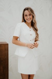 Jule Summer Stripe Blouse Taupe Stripe - Bij Keesje - Neo Noir - Blouse