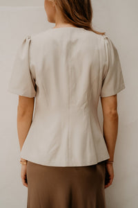 Jules structure blouse creme - Bij Keesje - Neo Noir - Blouse