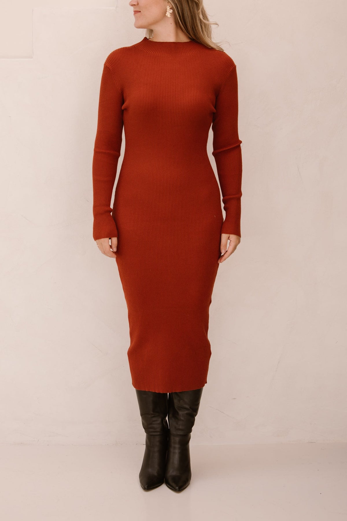 Julia bodycon dress dark orange Bij Keesje The Label Shop
