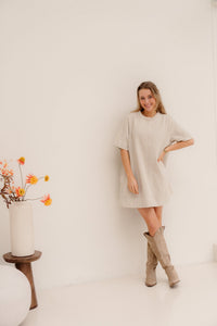 Julia denim dress beige - Bij Keesje - Bij Keesje - Jurk