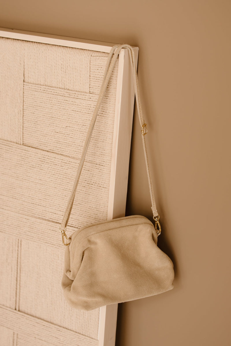 Juliet clutch suede beige - Bij Keesje - Bij Keesje