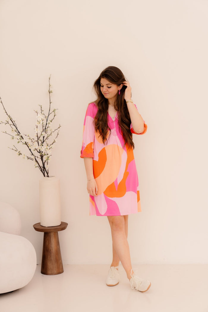 Jurk met design C309 - Bij Keesje - K - design - Jurk