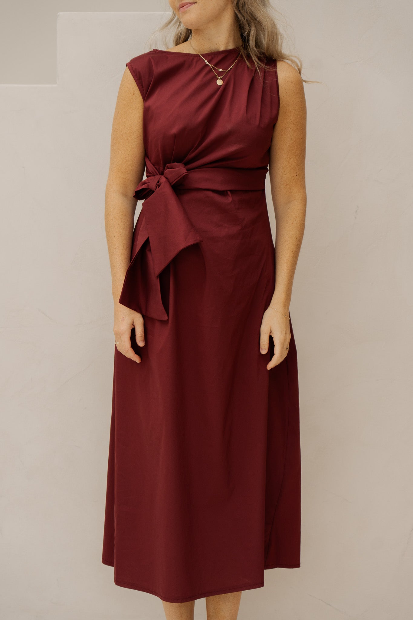 Jurk strik bordeaux - Bij Keesje - Bij Keesje