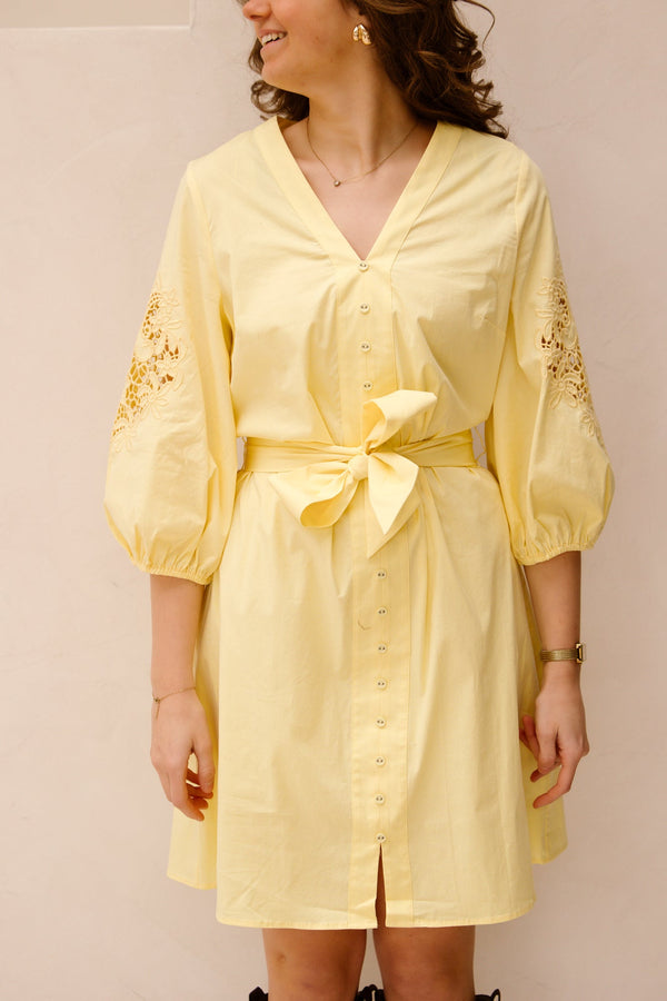 K - Design dress C735L lemon - Bij Keesje - K - design - Jurk