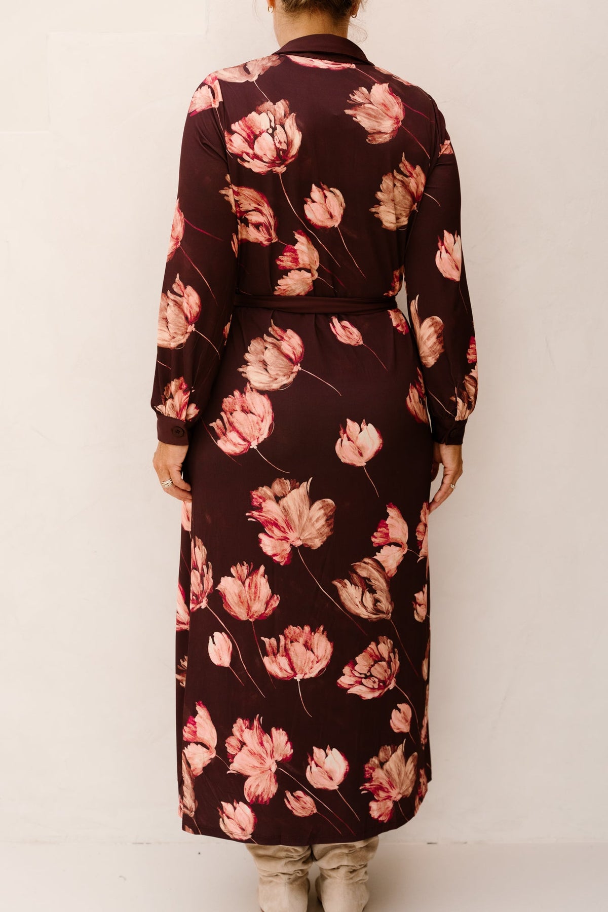 K-Design Hemdjurk met bloemenprint D112 - Bij Keesje - K-design - jurk