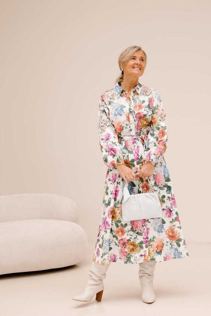 K - Design maxi jurk C725L multi - Bij Keesje - K - design - Jurk