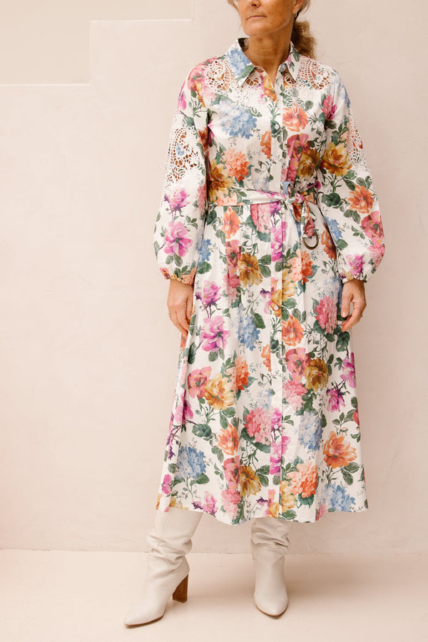 K - Design maxi jurk C725L multi - Bij Keesje - K - design - Jurk