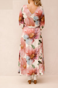 K - Design maxi jurk flower print C111 - Bij Keesje - K - design - Jurk
