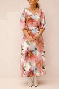 K - Design maxi jurk flower print C111 - Bij Keesje - K - design - Jurk
