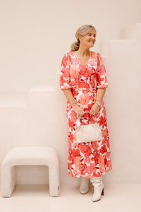 K - Design maxi pink print dress C114 - Bij Keesje - K - design - Jurk