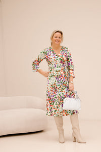 K - Design midi jurk met print C116 - Bij Keesje - K - design - Jurk
