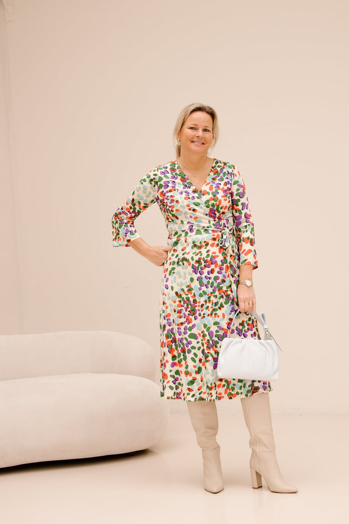 K - Design midi jurk met print C116 - Bij Keesje - K - design - Jurk