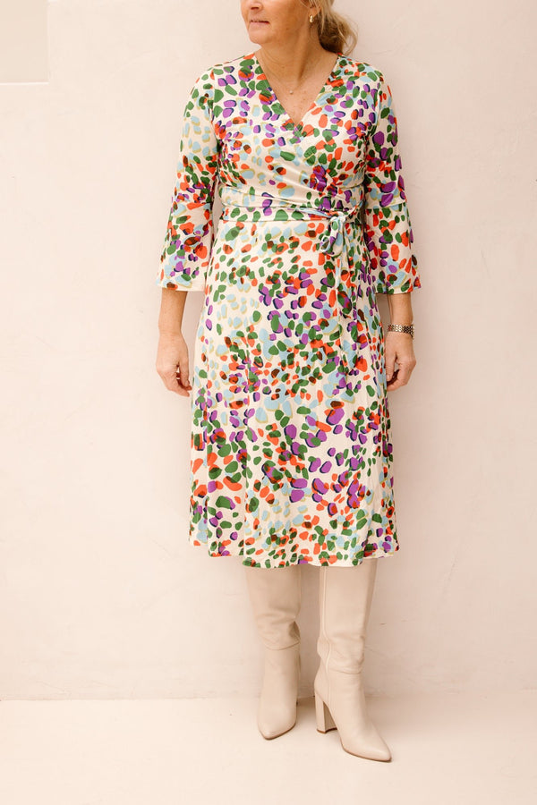 K - Design midi jurk met print C116 - Bij Keesje - K - design - Jurk