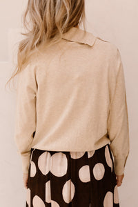 K-Design Pullover met knopen Buttercream D804L - Bij Keesje - K-design - Trui