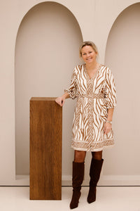 K - Design zebraprint jurk C208 - Bij Keesje - K - design - Jurk